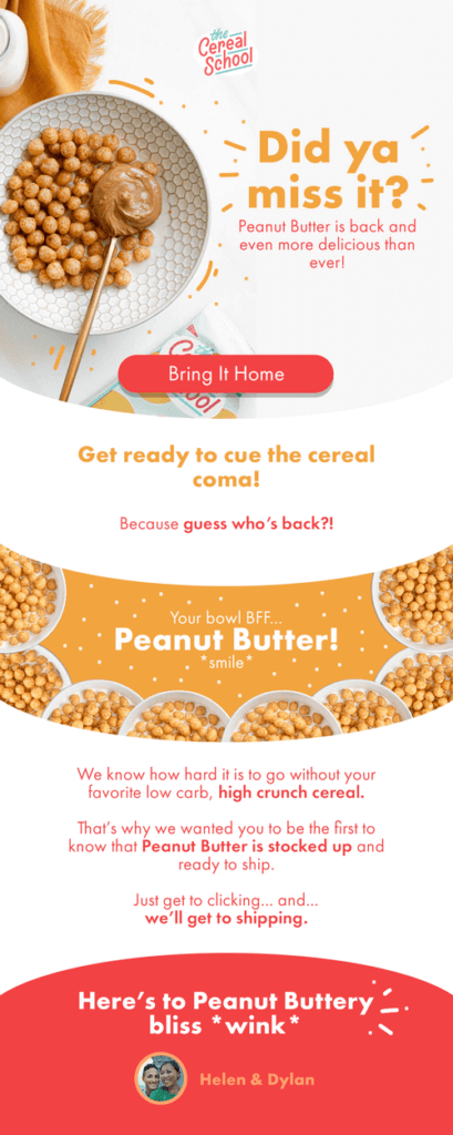 Cereal School Newsletter Email 2